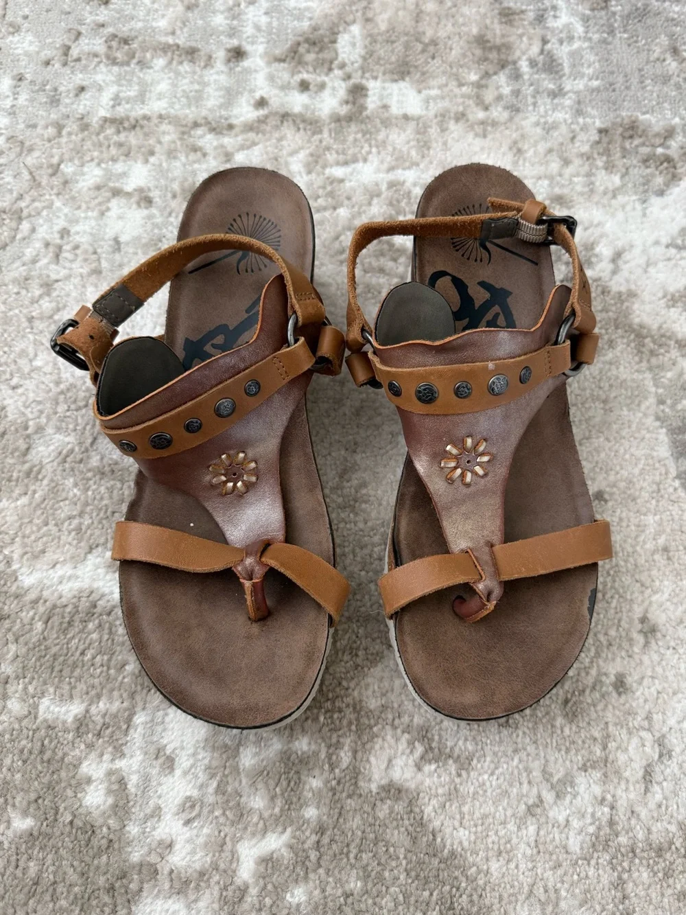 OTBT Maverick Tan Leather Platform Sandals